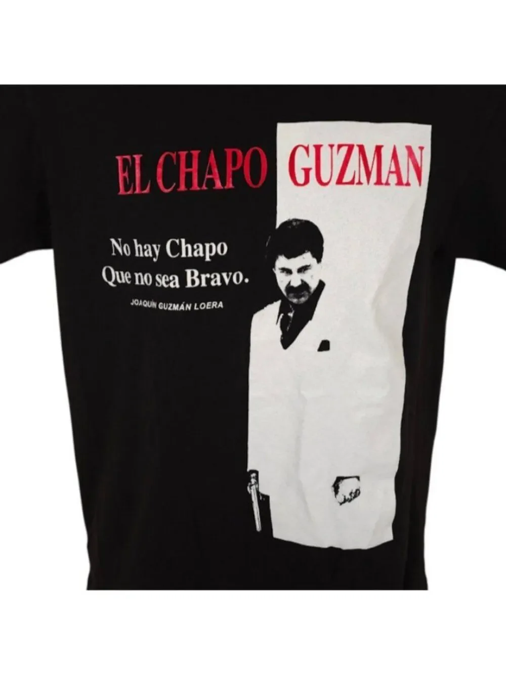 El Chapo Guzman T Shirt Mens Size Medium Black No Hay Chapo Que No Sea Bravo